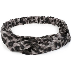 styleBREAKER Haarband, 1-tlg., Haarband mit Leo Print grau|schwarz