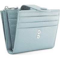 REETEE Klein Damen Geldbeutel Leder Portemonnaie RFID Schutz Geldbörse Damen, Portmonee Frauen mit 13 Kreditkartenetui für Damen und Herren, Kleine Brieftasche Damen mit Münzfach (Hellblau)
