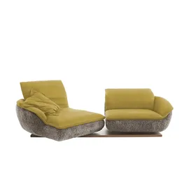 KOINOR Eckcouch Leder 3-Sitzer Blau