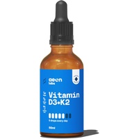 AEON LABS® Vitamin D3 K2 Tropfen - 50ml - 1000 IE Vitamin D3 + Vitamin K2 MK-7 - in MCT-Öl aus Kokos - Hochdosiert, flüssig und laborgeprüft - Vegan