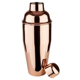 APS 93212 Shaker "CLASSIC", Ø 9 cm, Höhe 23 cm, 0,7 Liter, Edelstahl, Kupfer-Look, hochglanzpoliert, beinhaltet: Edelstahlbecher, Siebaufsatz, Deckel