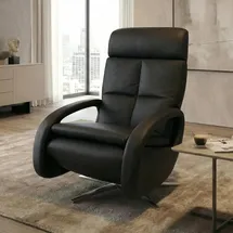 Mendler Relaxsessel HWC-L11 Leder 74 x 110 x 0 cm Schwarz elektrisch drehbar