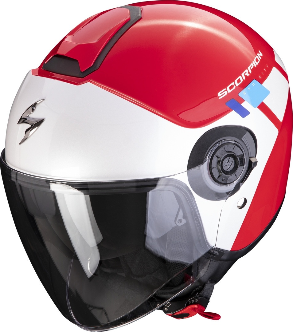 Scorpion Exo-City II Mall Jet helm, wit-rood, S