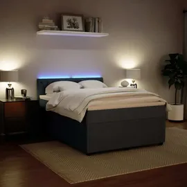 vidaXL Boxspringbett mit Matratze Dunkelgrau 140x200 cm Samt