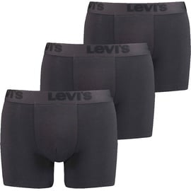 Levis LEVI ́S Herren Boxer, - Premium Boxer, Cotton Stretch, 3er Pack hoher Baumwoll-Anteil, Logo-Bund, für 001 Black, XL
