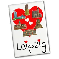 Speecheese Rotes Herz Leipzig Sehenswürdigkeiten Souvenir Souvenir Magnet eckig