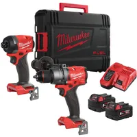 Milwaukee - 18V Akku-Schlagbohr- und Schlagschrauber-Set, 2x 5,0 Ah