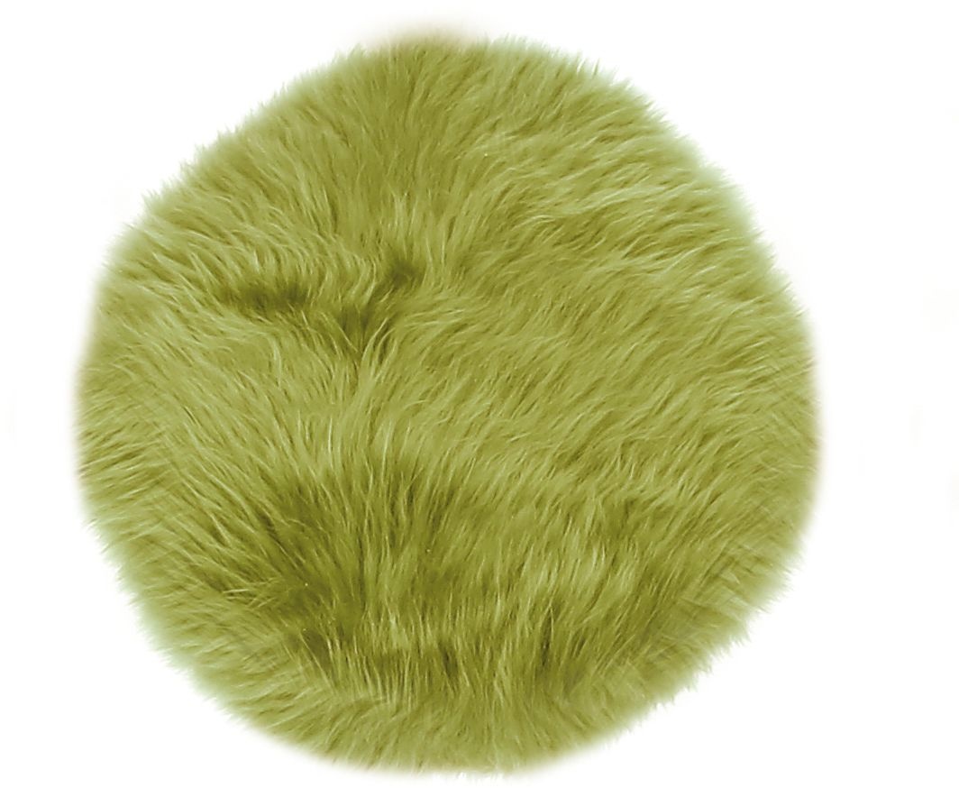 Sitzkissen LAMMFELL grün (D 34 cm) - grün