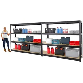 Proregal Schwerlastregal Stahl 180x200x60 cm schwarz