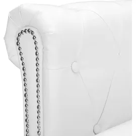 vidaXL Chesterfield-Sofa L-Form Kunstleder Weiß