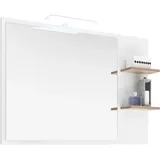 Saphir »Quickset 923 Spiegel 100 cm breit mit seitlicher Ablage« Weiß Glanz, Riviera Eiche quer Nachbildung