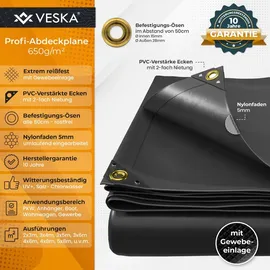 veska Profi Abdeckplane 200 x 300 cm Grau