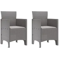 VidaXL Gartenstuhl Set aus 2 Hellgrau Poly Rattan