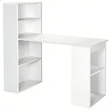 Costway Schreibtisch mit Bücherregal 6 Regalen, PC-Tisch mit Regal rechts oder links Büro-Schreibtisch, Arbeitstisch