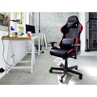 möbelando Gaming-Stuhl DXRACER 1, moderner Bürostuhl "DXRACER1" in sportlicher Aufmachung. Breite 78 cm, Höhe 124 - 134 cm, Tiefe 52 cm, Sitzfläche 52 x 45 cm, Sitzhöhe 42-52 cm schwarz