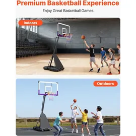 Vevor Basketballkorb tragbar Schwarz 121,9 x 305 cm