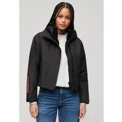 Superdry für Damen. W5011655A Windjacke bestickt SD schwarz (XL), Lässig, Polyester, Langarm