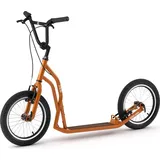 Yedoo S1616 Tretroller - für Erwachsene und Teenager, bis 150 kg, mit Luftreifen 16/16 und verstellbarem Lenker Orange - Orange