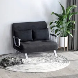 Homcom Schlafsessel 3-in-1 Polyester 111 x 78 x 80 cm Grau mit verstellbarer Rückenlehne