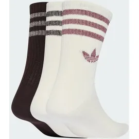 adidas 3-Streifen Glitzer Crew Socken 3er Pack Off White/Aurora Coffee 46-48