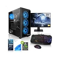Megaport Komplett Set Gaming PC Set Intel Core i5-11400F • 24" Monitor • Windows 11 • Nvidia GeForce RTX3050 6GB • 16GB 3200MHz • 500GB M.2 SSD • WLAN • Tastatur • Maus pc Gaming komplettpaket