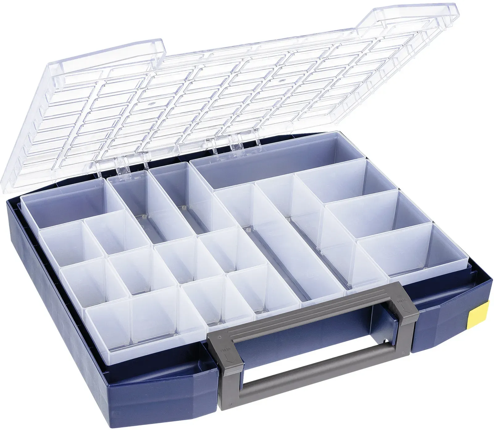 raaco Boxxser 80, Werkzeugkasten, Polycarbonat (PC), Polypropylen, Blau, Transpa