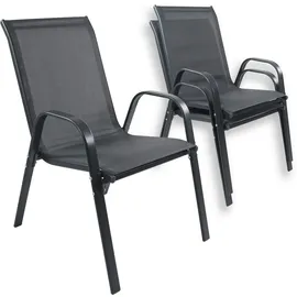 VCM Gartenstuhl 56 x 73 x 89 cm anthrazit 2 St.