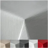 Wachstuchtischdecke Tischdecke abwaschbar PVC Plastik-Tischdecken Gartentischdecke RUND OVAL ECKIG Rechteckig Outdoor Wachs Tafeldecke (Hellgrau, Eckig 110x140cm)
