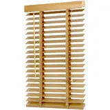 Sekey Jalousie Holzjalousie 50mm Holz jalousien Jalousette Echtholz Anpassbare Jalousie 60x130cm Naturholzfarbe