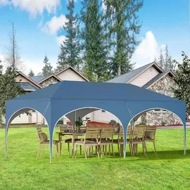 Woltu Pavillon 3 x 6 m inkl. 6 Seitenteile Blau
