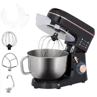 HOMCOM Küchenmaschine Knetmaschine mit 5,5L Edelstahlschüssel 1400W Teigmaschine mit 6+P Geschwindigkeit Küchenmixer mit Knethaken, Rührhaken, Spritzschutz, Schlagbesen, Teigschaber und Eiertrenner