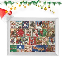 Zankie Adventskalender 2023, Weihnachtspuzzle – Weihnachtsmann bereitet Geschenke vor, 24 Boxen mit 1000 Teilen, Puzzle für Erwachsene und Kinder, Countdown bis Weihnachten, Heimdekoration