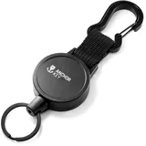 FABACH Schlüsselrolle ausziehbar - Jojo Schlüsselband mit Aramidseil - Einziehbarer Kartenhalter Ausweis Clip - Schlüssel Zipper und Ski Karten Halter für Hose und Gürtel