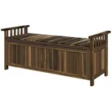 Outsunny Gartenbank mit Stauraum Sitzbank aus Holz für 2 Personen, Truhenbank mit Armlehne, Parkbank, Balkonbank, Holzbank für Balkon Terrasse, Garten, 240kg
