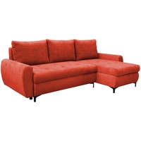 Livetastic Eckschlafsofa, Orange, Textil, 3-Sitzer, Füllung: Schaumstoff, 237x146 cm, Schlafen auf Sitzhöhe, Armlehnen seitenverkehrt montierbar, Wohnzimmer, Sofas & Couches, Wohnlandschaften