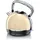Arendo Wasserkocher Retro Design, 2200 Watt, Edelstahl Teekessel 1,7 Liter, Kalkfilter austauschbar, automatische Abschaltung, Beige