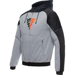 Dainese Daemon-X Safety, Textiljacke - Hellgrau/Schwarz/Neon-Rot - 48