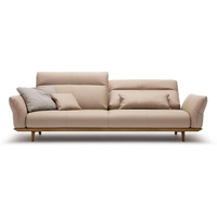 hülsta sofa 4-Sitzer hs.460, Sockel in Nussbaum, Füße Nussbaum, Breite 248 cm beige