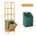 komfotteu Hochschrank Badschrank 3 Fächer 80 x 30 x 90 cm Beige Bambus