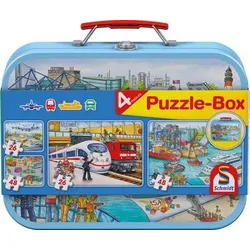 SCHMIDT SPIELE 56508 Kinderpuzzle-Box, 2 x 26, 2 x 48 Teile - Verkehrsmittel