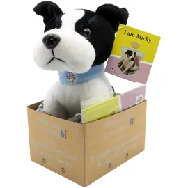 Joy Toy Prinzessin Maja von Hohenzollern Micky Adopt me Plüsch 18 cm mit Armband für den neuen BFF und illustriertem Vorlesebuch in Geschenkkarton 12x15x25 cm, Multicolor, One Size