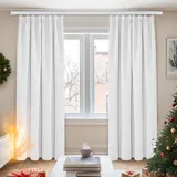 Deconovo Gardinen Blickdichte Verdunkelungsvorhang Thermo Dekoschals Vorhang Thermovorhang Kälteschutz Thermo gegen Kälte Thermogardine Hitzeschutz, 242x107 cm(HöhexBreite), Silber Grau, 2er Set