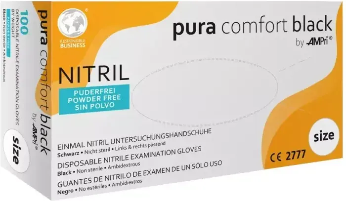 Nitril Einmal-Handschuhe schwarz Gr. M 100 St