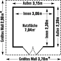 Grosfillex Gartenhaus Deco H 7,5 3,70 x 2,98 m Braun