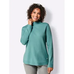 Strickpullover CREATION L PREMIUM "Kaschmir-Woll-Pullover", Damen, Gr. 50, grün (jade), 80% Wolle, 20% Kaschmir, unifarben, Langarm, Pullover