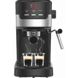 Sirge CREMAEXPR+ Espresso- und Cappuccino-Kaffeemaschine mit 2 Filtern, 1100W, 15bar [Italienische Pumpe], schwarz