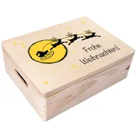 Creative Deco Weihnachtsgeschenke Personalisiert Holzkiste - Santa Schlitten | Wunschtext Weihnachten Geschenke | Dein Eigener Wünsche Text Individuelle Geschenk | Weihnachtsdeko | Für Frauen, Männer