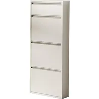 [en.casa] Schuhschrank Sokndal mit 4 Klappen PfefferWeiss 118 x