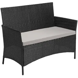 Svita Brooklyn Polyrattan Sitzgruppe Lounge Gartenmöbel Set Schwarz