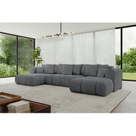 altdecor Wohnlandschaft, CLOUD-U-v1 405x185x90 Dunkelgrau Cord